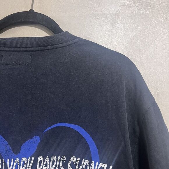 Anine Bing Walker Tee Viper Washed Black Blue Large NEW - Picture 7 of 8